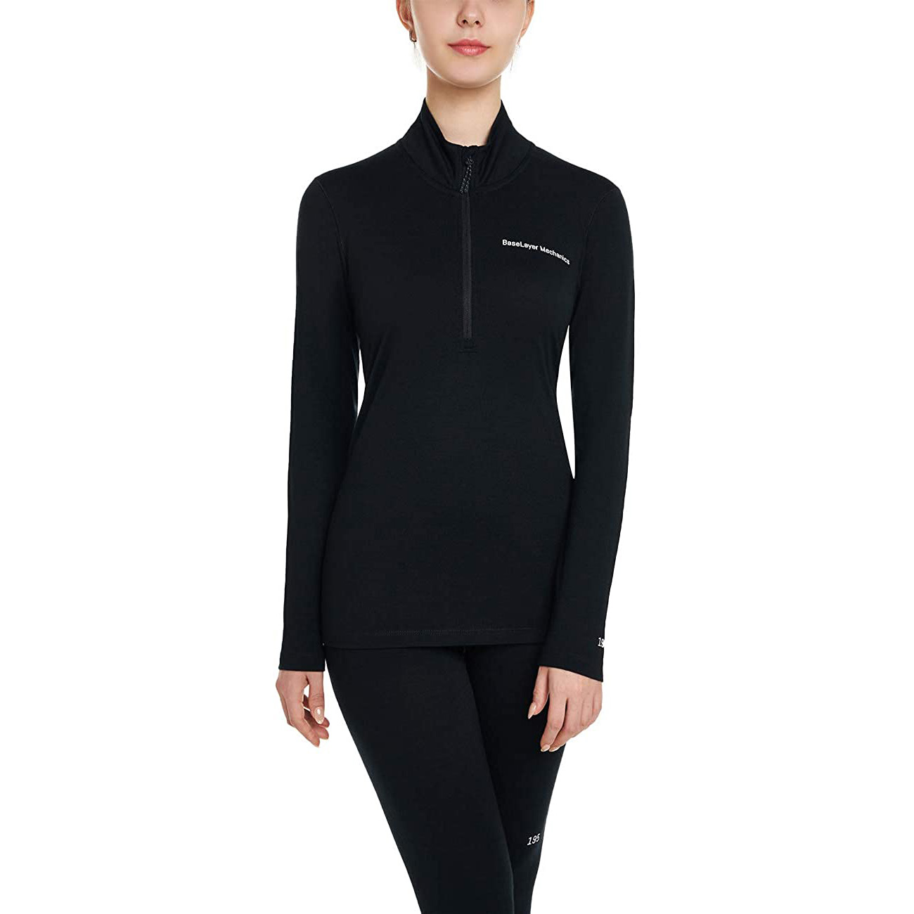 Women's 100% Merino Wool Longsleeve Crewneck & Half-Zip Base Layer Top 195g